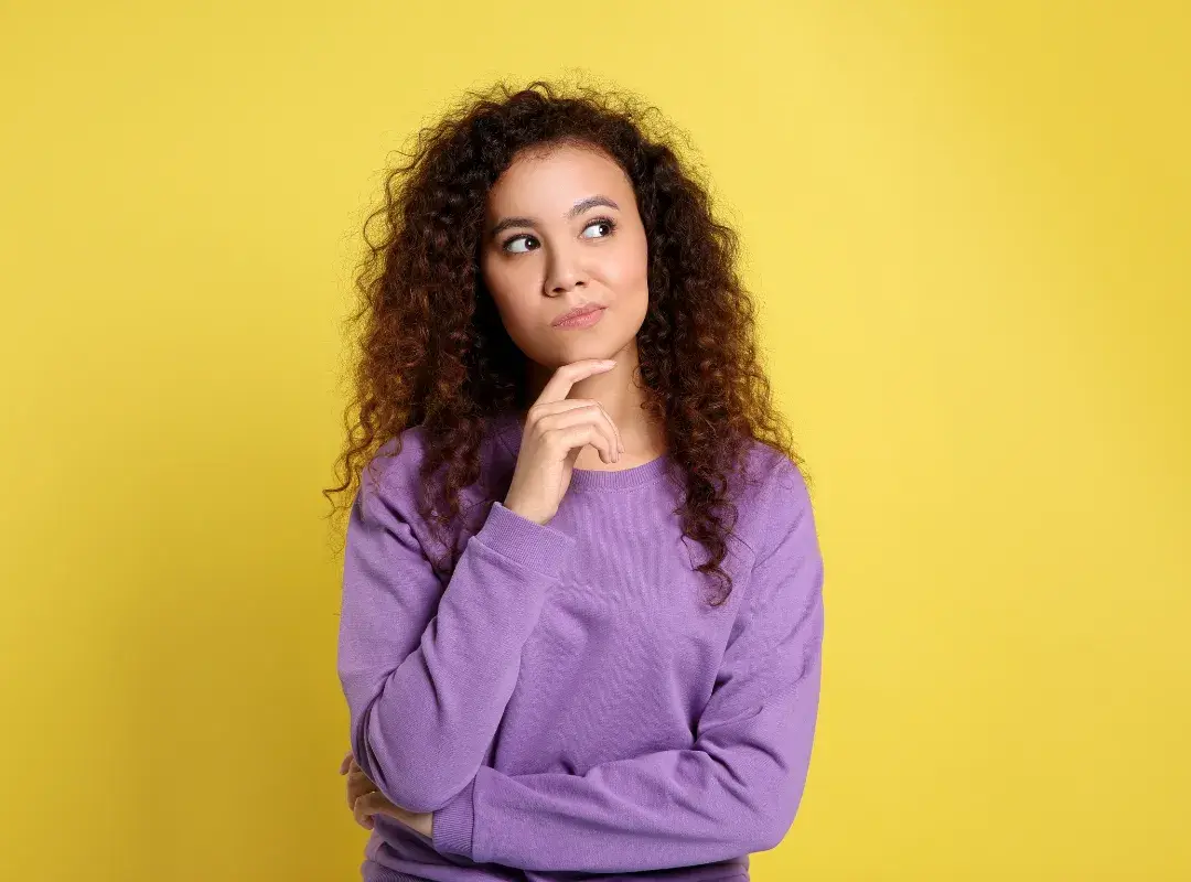 a woman thinking making a decision