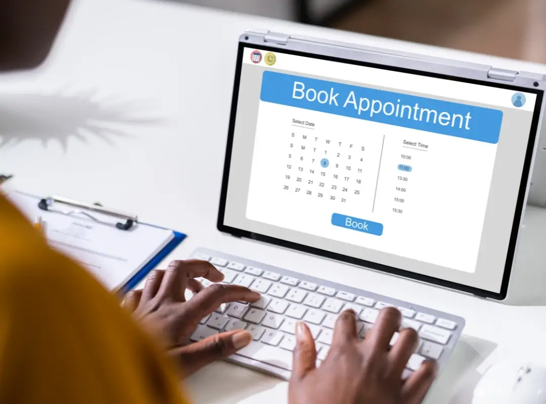 person booking an appointment